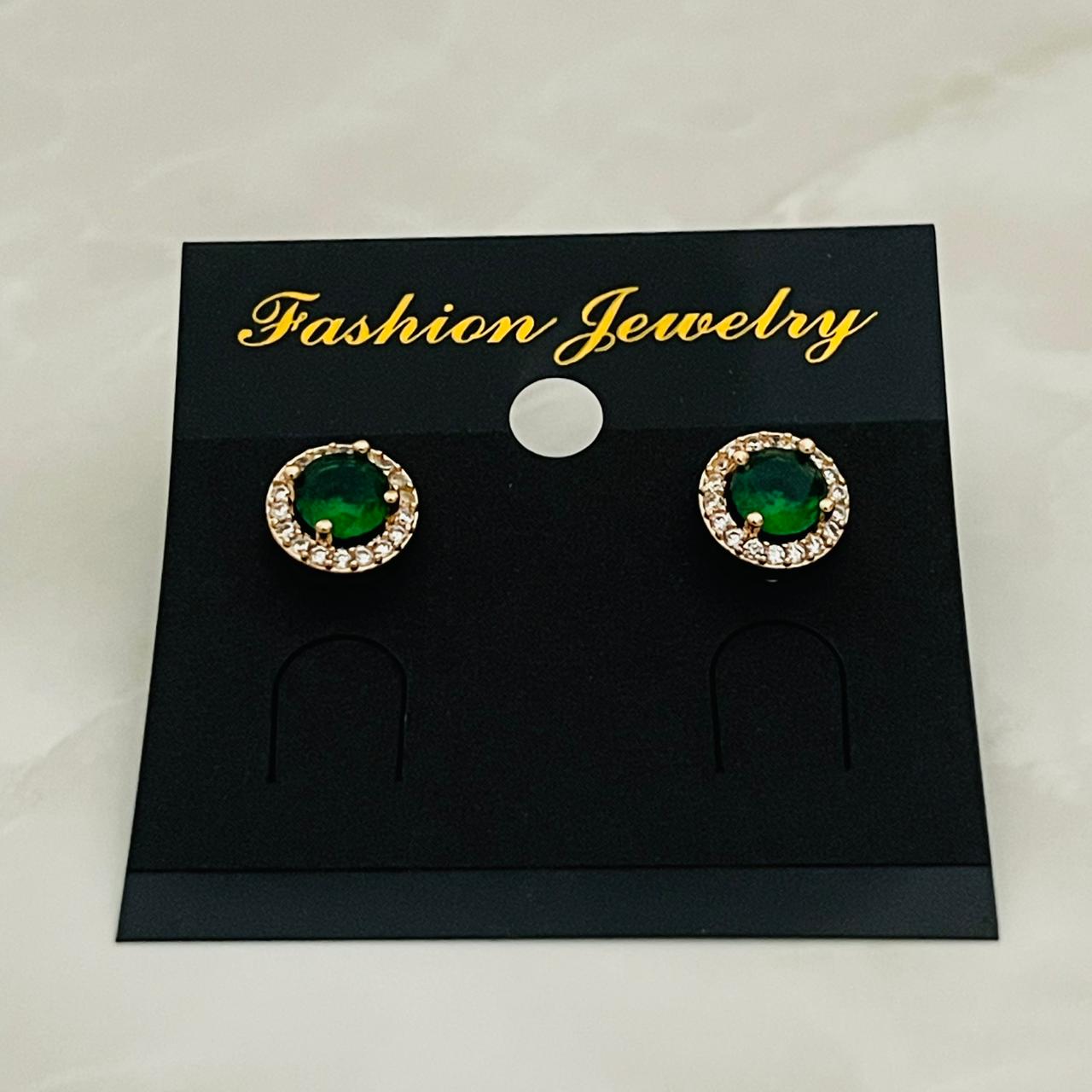 Emerald Halo Studs