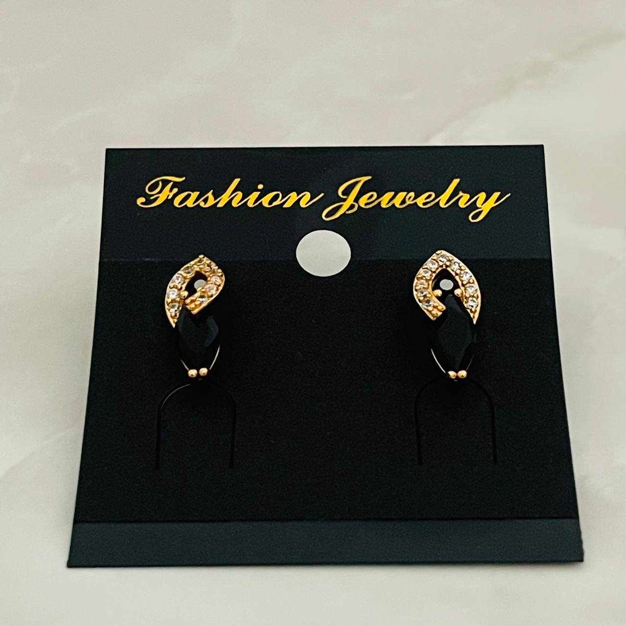 Midnight Teardrop Studs