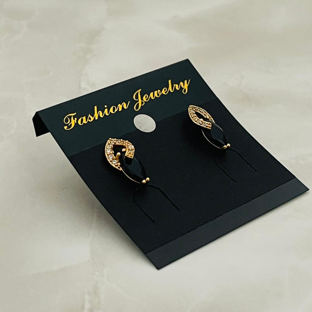 Midnight Teardrop Studs