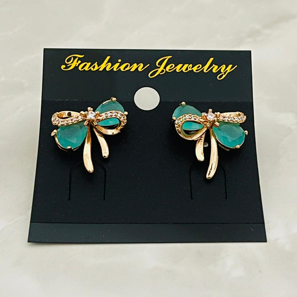 Emerald Bow Studs