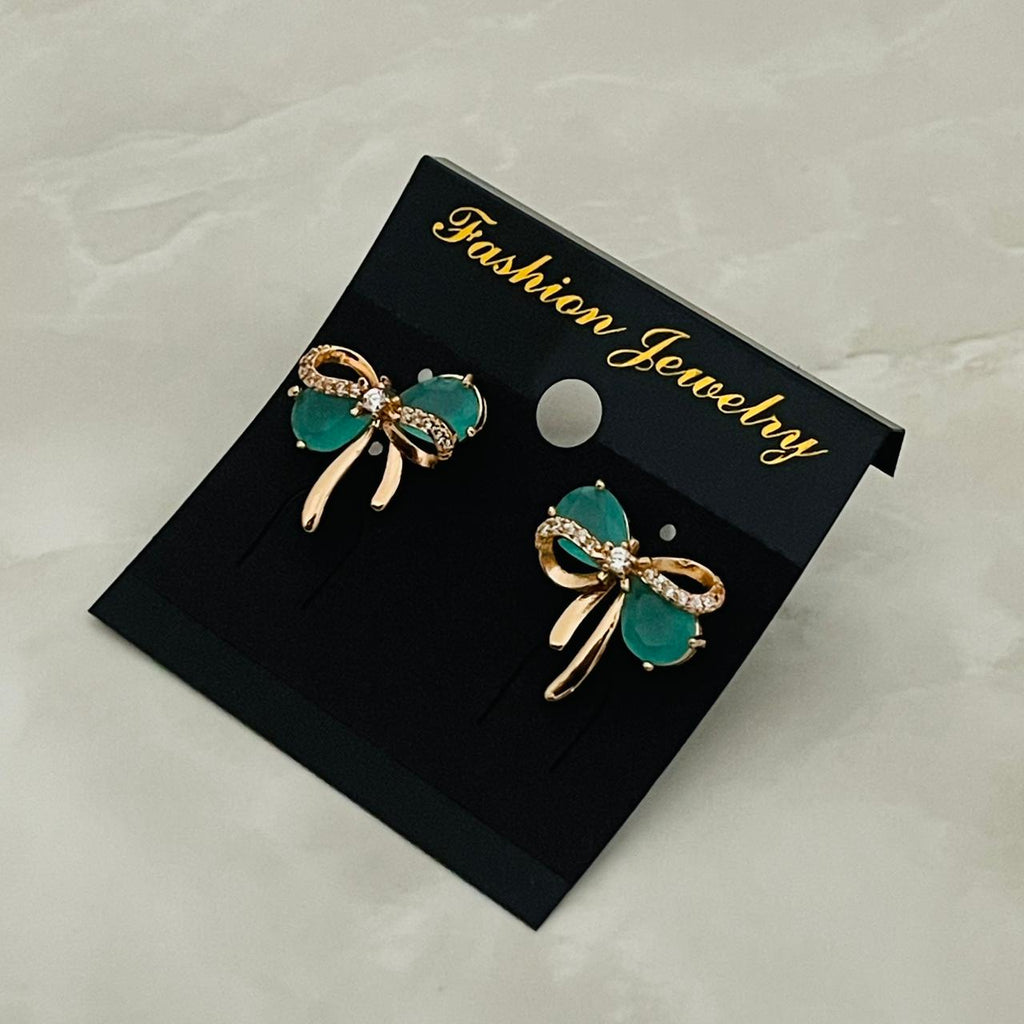 Emerald Bow Studs