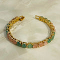 Pastel Stone Tennis Bracelet (Gold Tone)