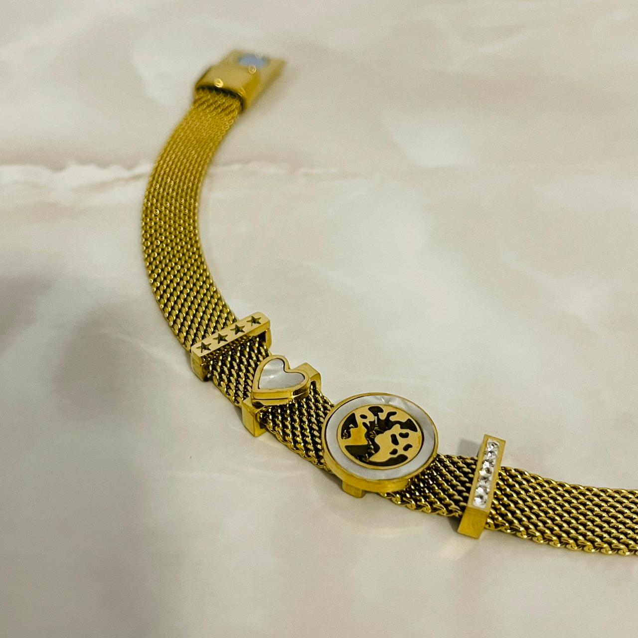 Celestial Charm Mesh Bracelet