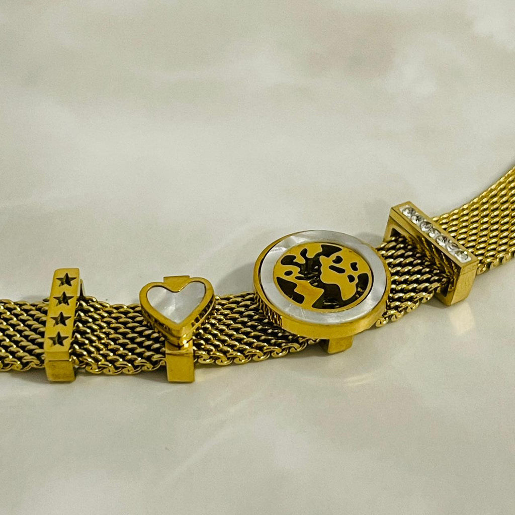 Celestial Charm Mesh Bracelet