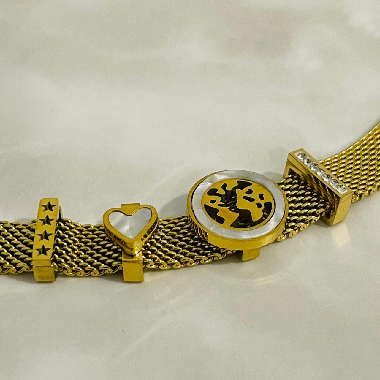 Celestial Charm Mesh Bracelet