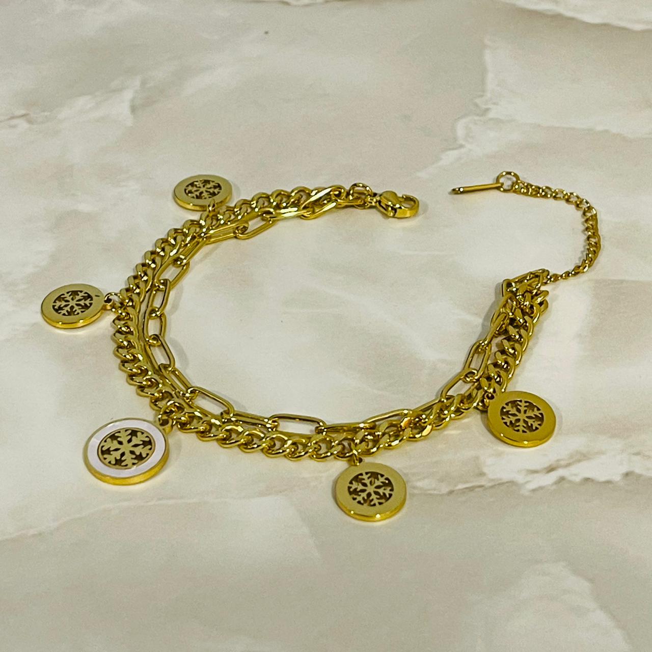 Layered Luxe Chain Charm Bracelet