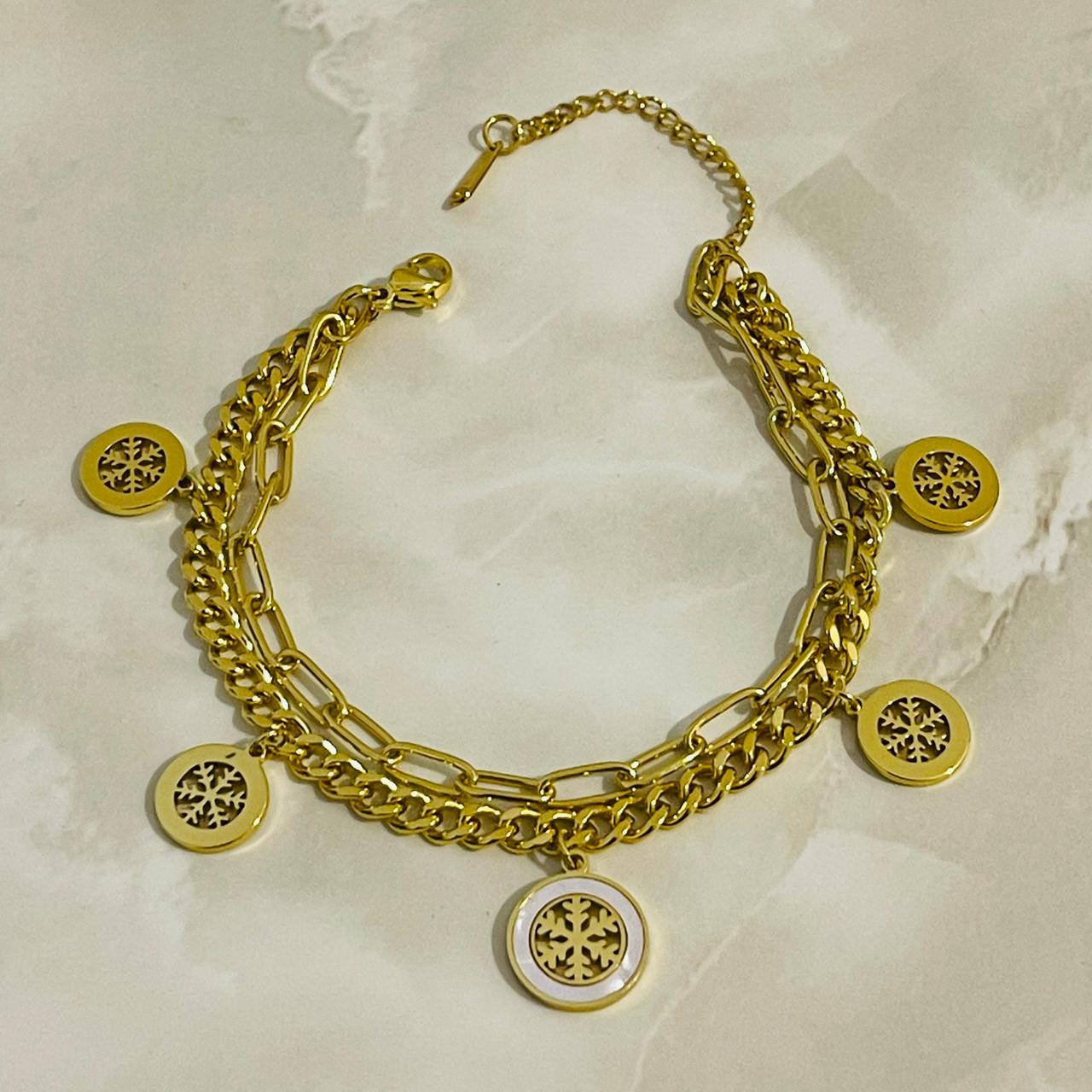 Layered Luxe Chain Charm Bracelet