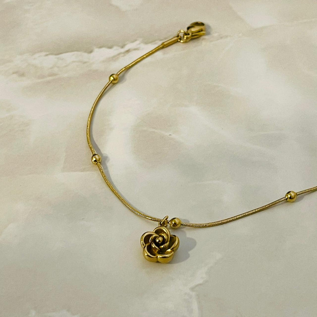 Rose Charm Bracelet Description: