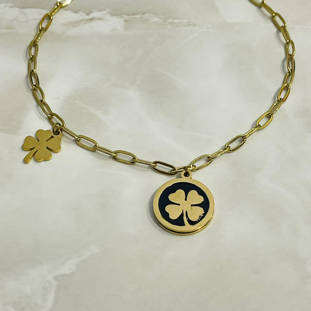 Lucky Clover Charm Gold Bracelet