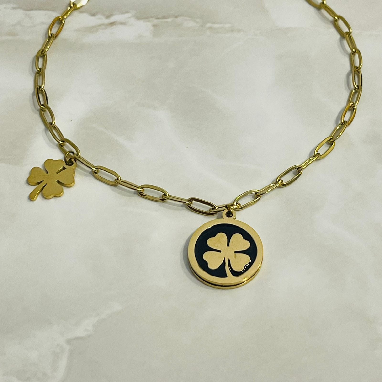 Lucky Clover Charm Gold Bracelet