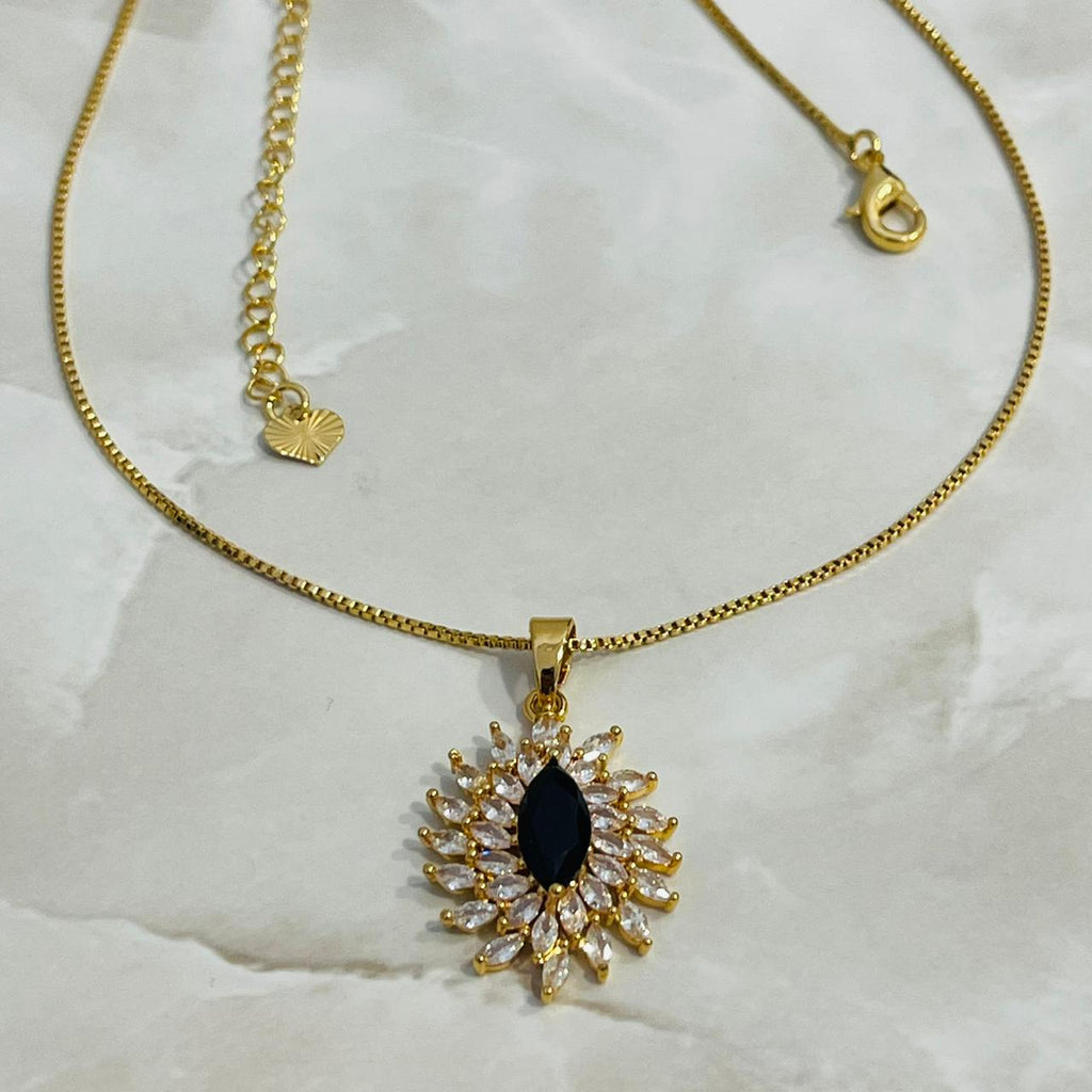 Midnight Bloom Pendant Necklace