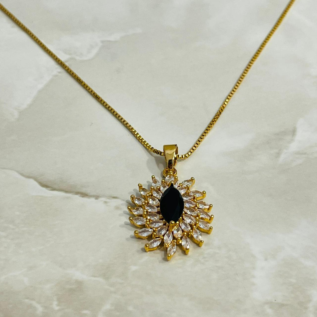 Midnight Bloom Pendant Necklace