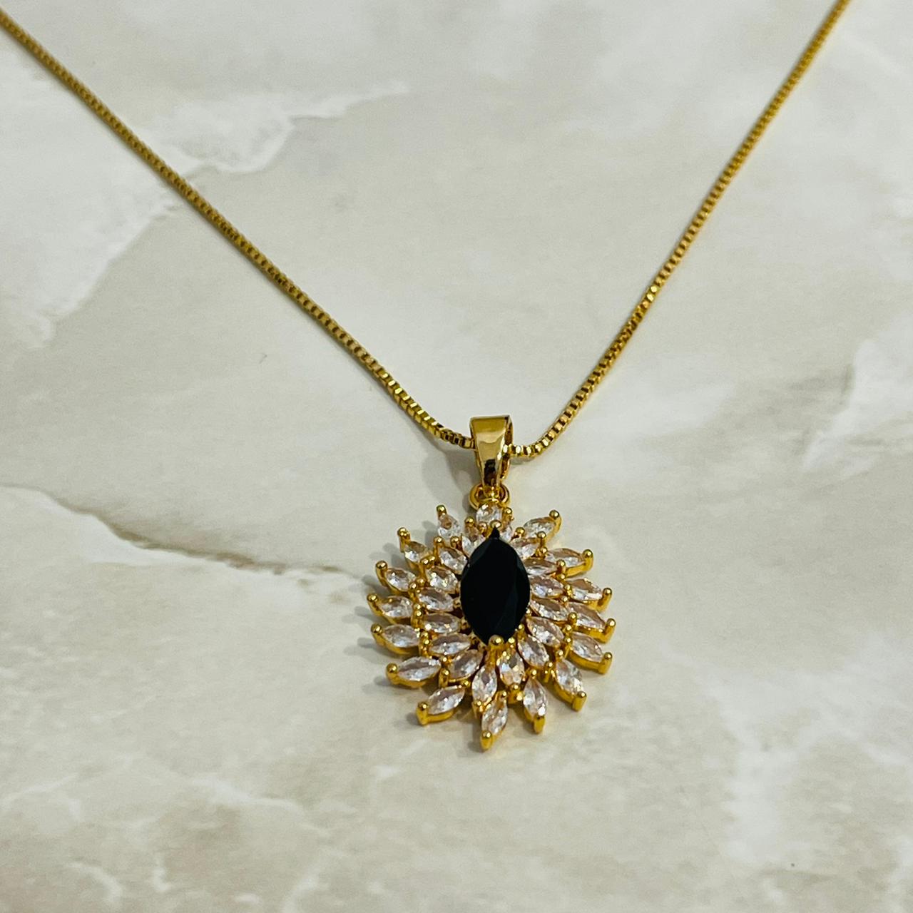 Midnight Bloom Pendant Necklace
