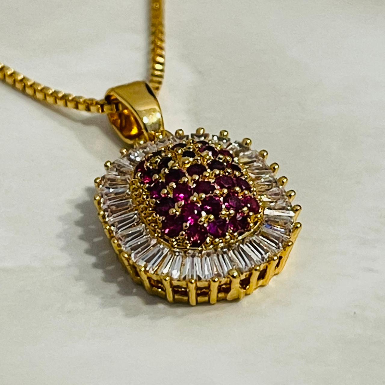 Ruby Halo Luxe Pendant