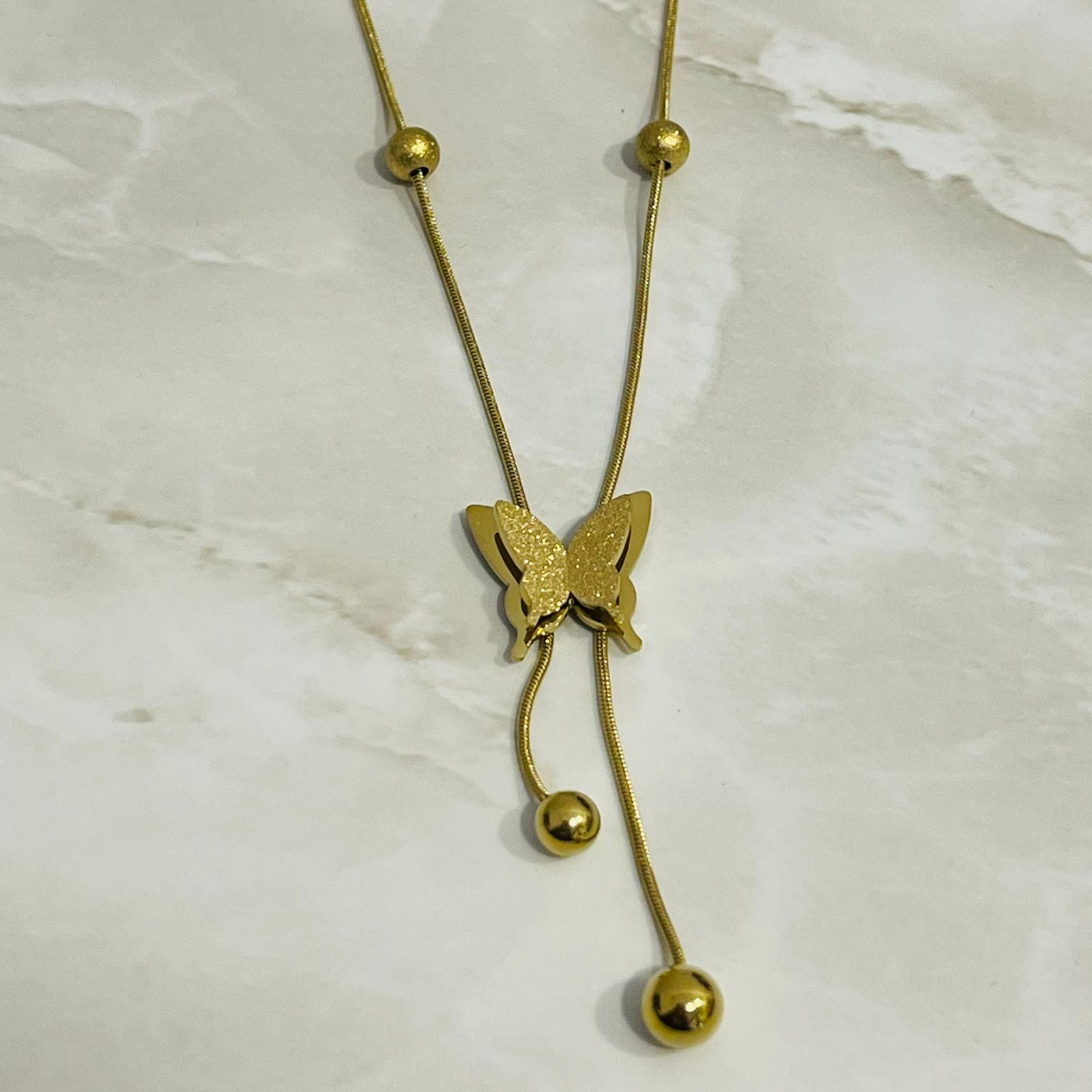 Golden Flutter Adjustable Necklace