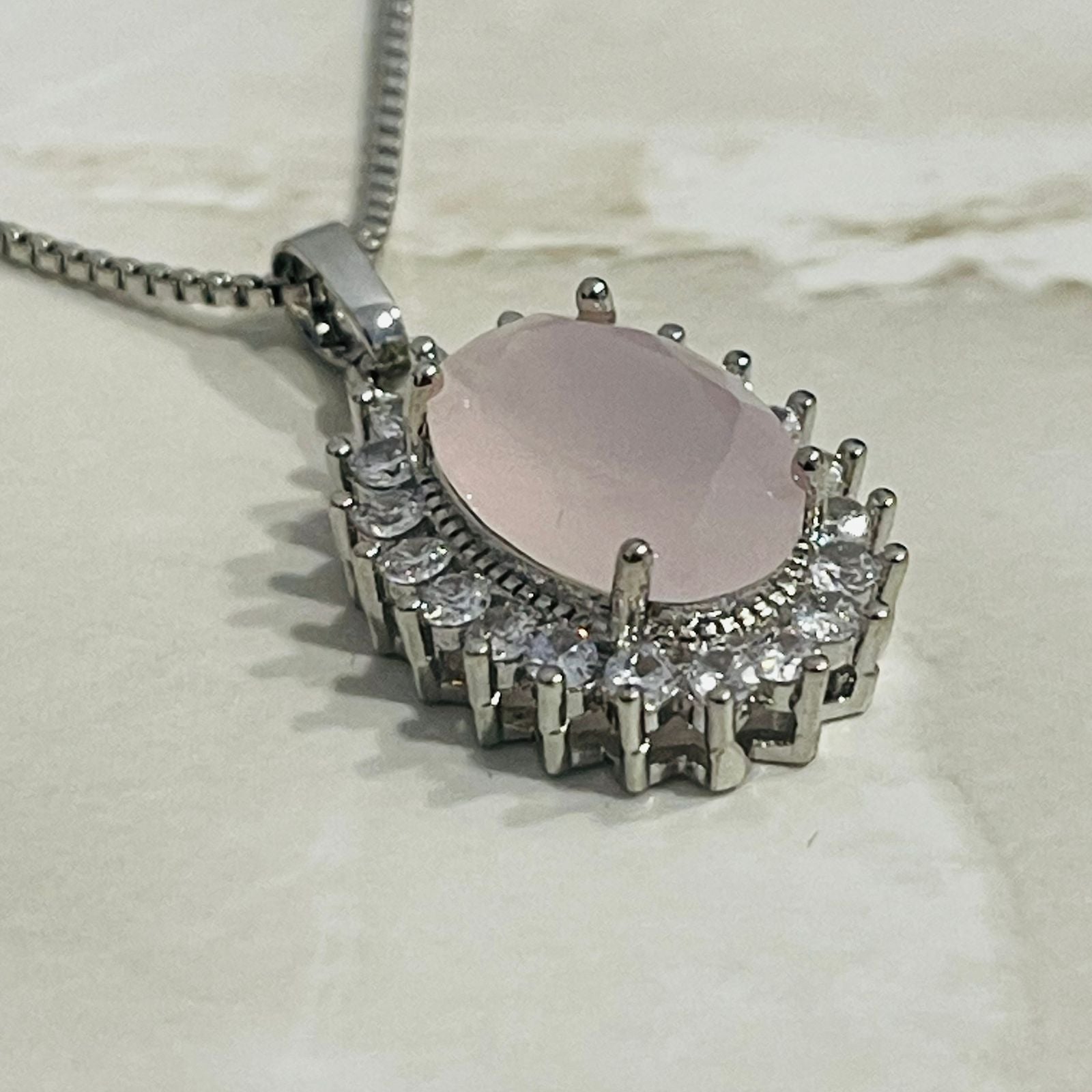 Blush Oval Elegance Necklace