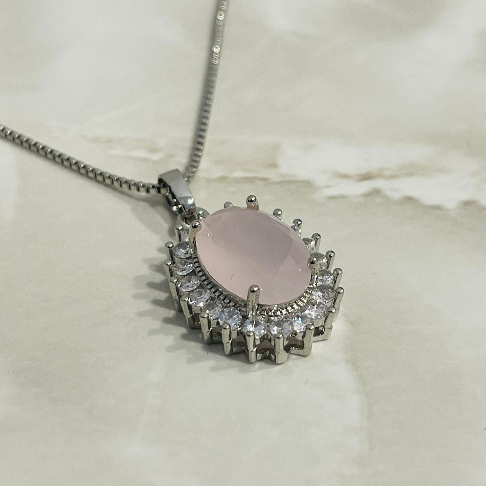 Blush Oval Elegance Necklace