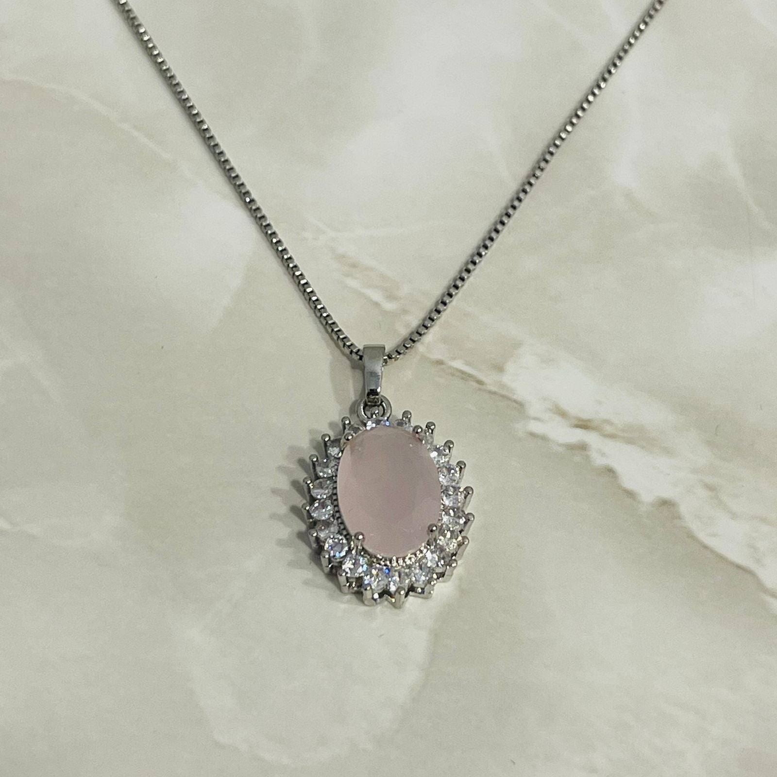 Blush Oval Elegance Necklace