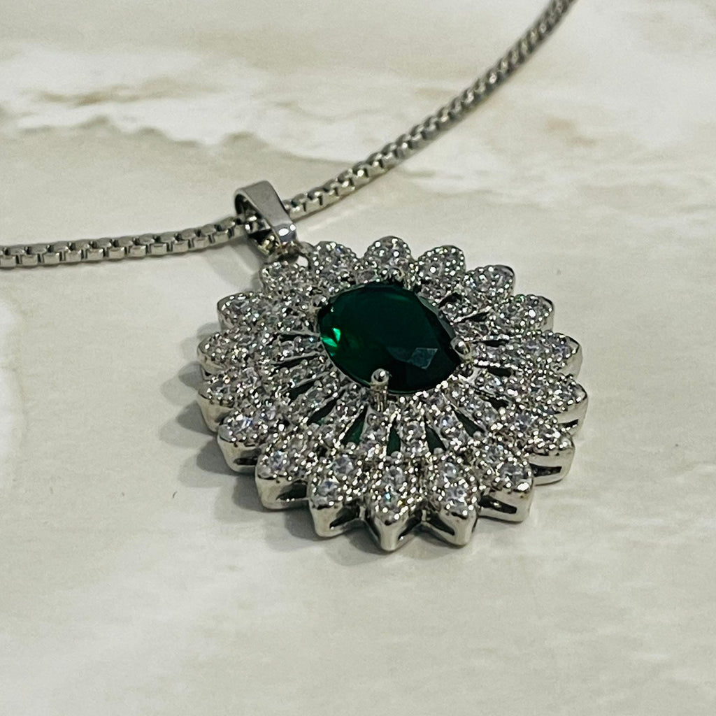 Emerald Bloom Statement Necklace