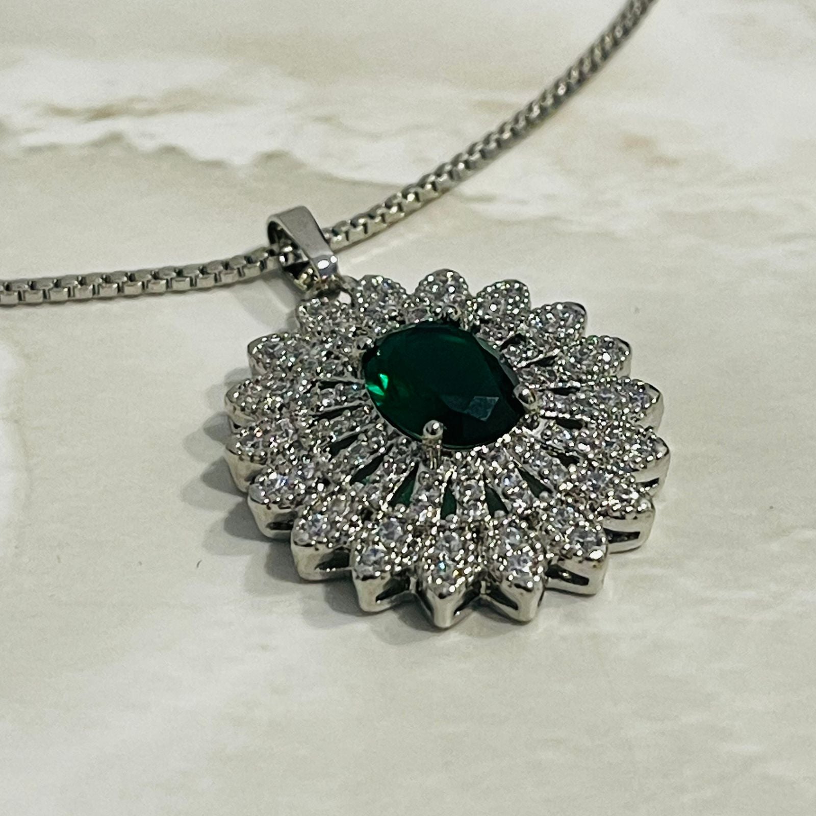 Emerald Bloom Statement Necklace