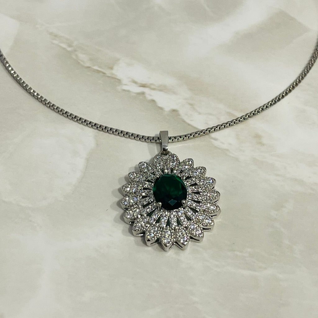 Emerald Bloom Statement Necklace