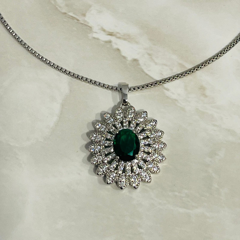 Emerald Bloom Statement Necklace